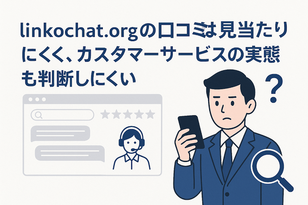 linkochat.orgの口コミは見当たりにくく、カスタマーサービスの実態も判断しにくい