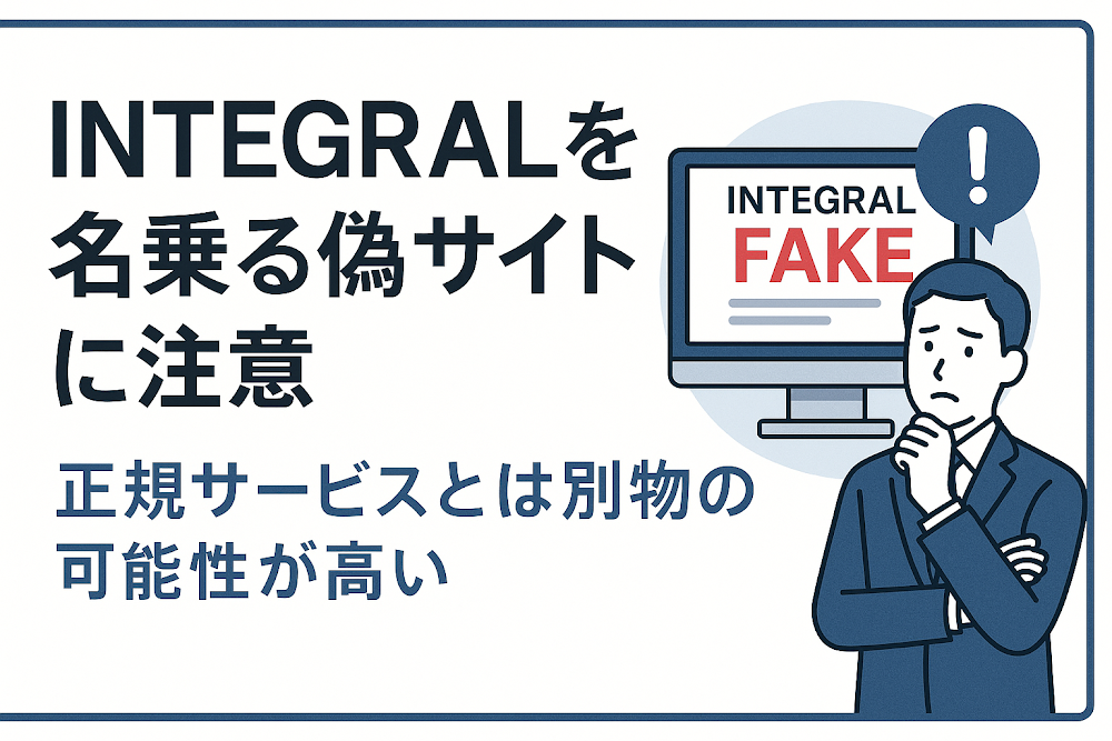 INTEGRALを名乗る偽サイトに注意　正規サービスとは別物の可能性が高い