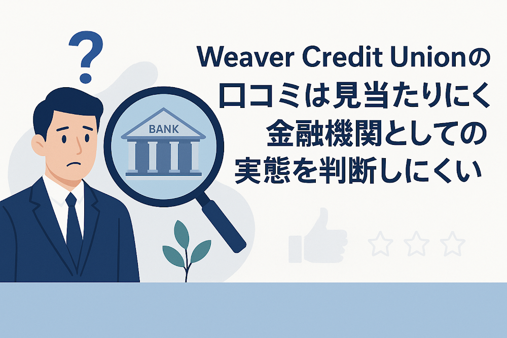 Weaver Credit Unionの口コミは見当たりにくく、金融機関としての実態を判断しにくい