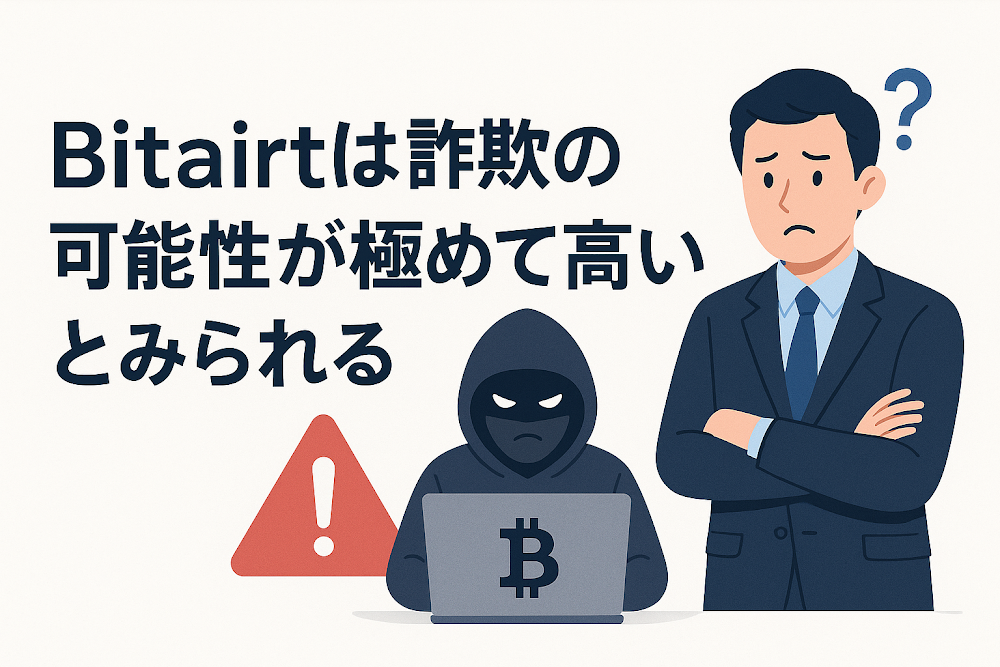 Bitairt（ビットアート）は詐欺の可能性が極めて高いとみられる