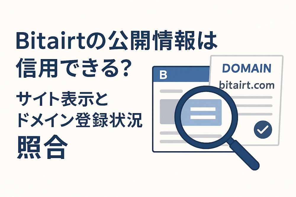 Bitairt（ビットアート）の公開情報は信用できる？サイト表示とドメイン登録状況を照合