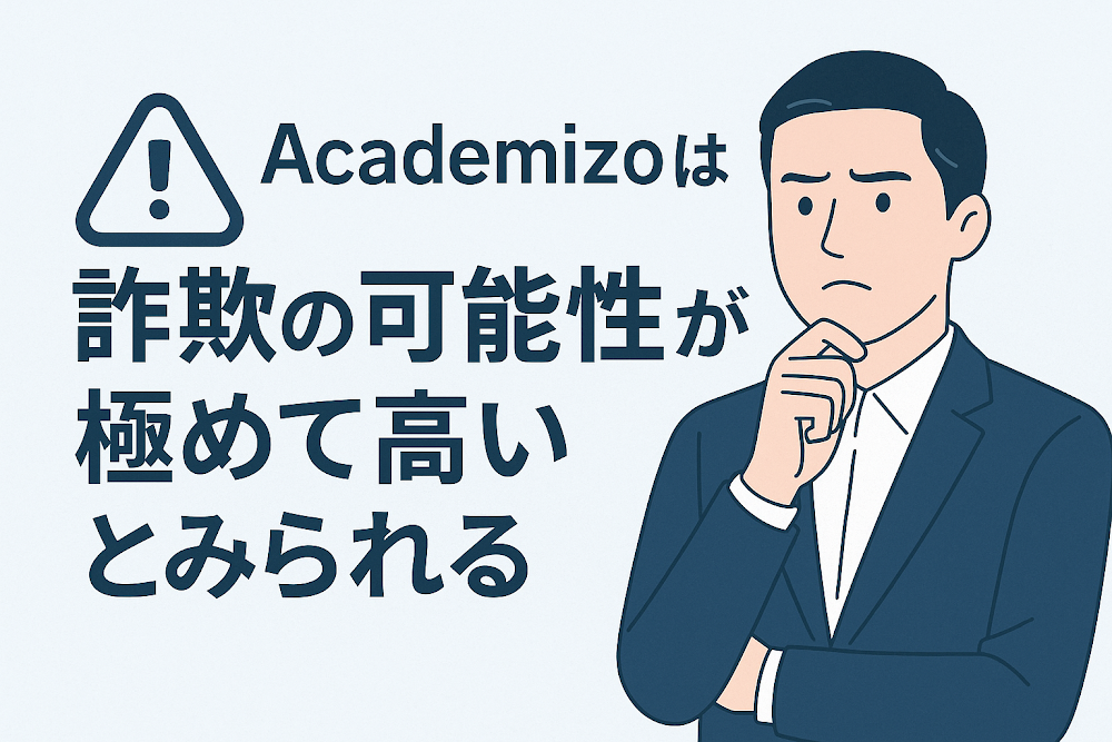 Academizoは詐欺の可能性が極めて高いとみられる