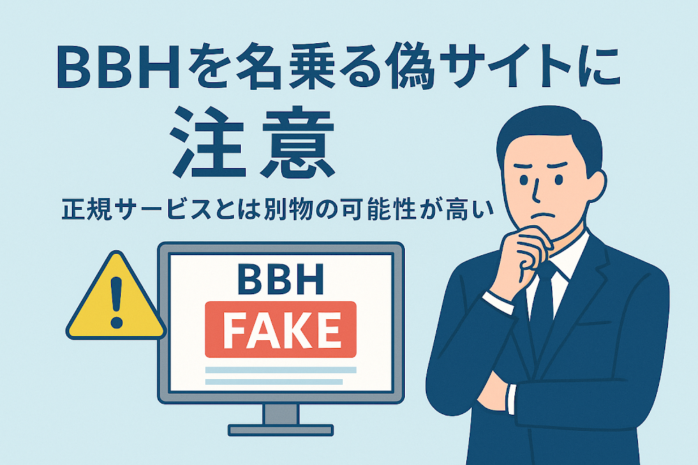 BBHを名乗る偽サイトに注意　正規サービスとは別物の可能性が高い