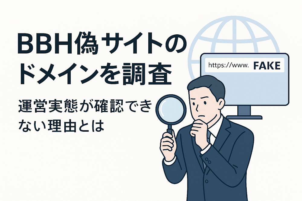 BBH偽サイトのドメインを調査　運営実態が確認できない理由とは