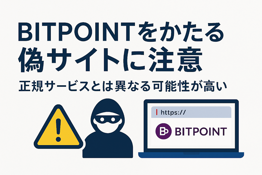 BITPOINTをかたる偽サイトに注意 正規サービスとは異なる可能性が高い