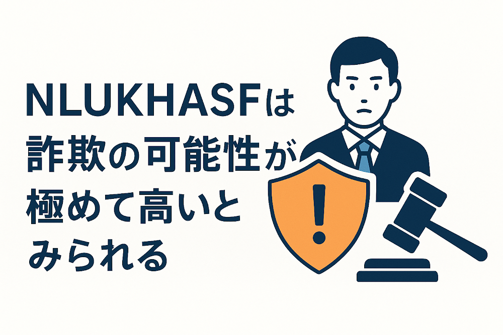 NLUKHASFは詐欺の可能性が極めて高いとみられる
