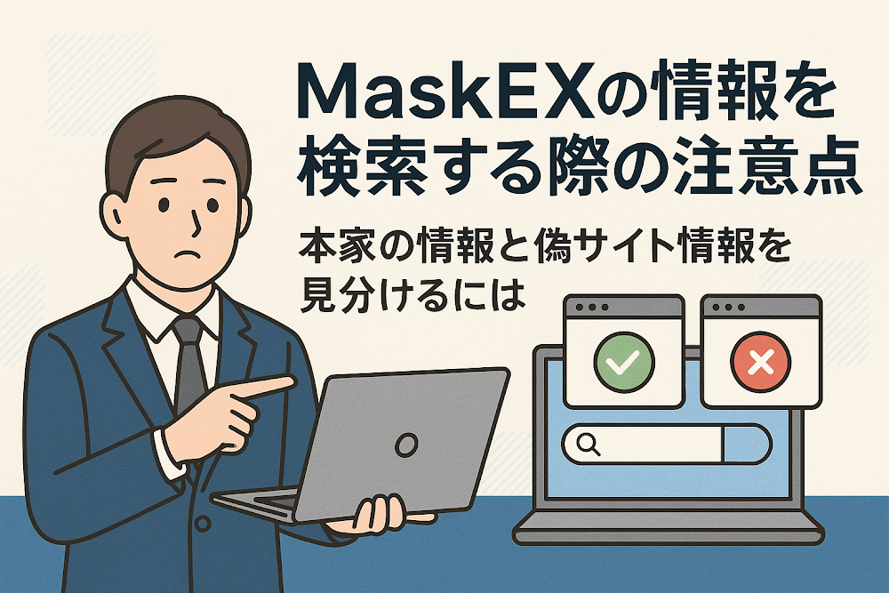 MaskEXの情報を検索する際の注意点 本家の情報と偽サイト情報を見分けるには