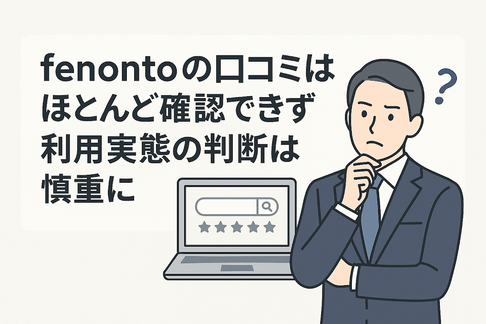 fenontoの口コミはほとんど確認できず 利用実態の判断は慎重に