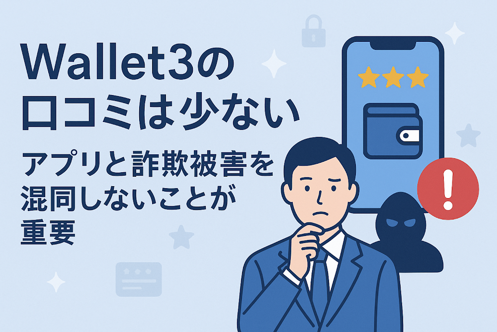 Wallet3の口コミは少ない アプリと詐欺被害を混同しないことが重要