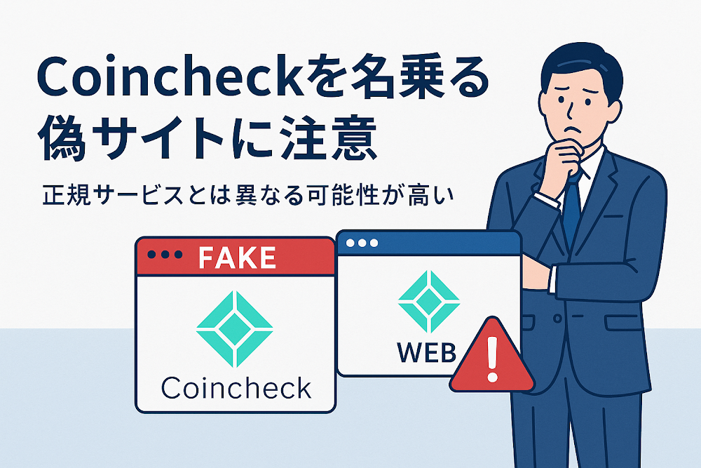 Coincheck（コインチェック）を名乗る偽サイトに注意 正規サービスとは異なる可能性が高い