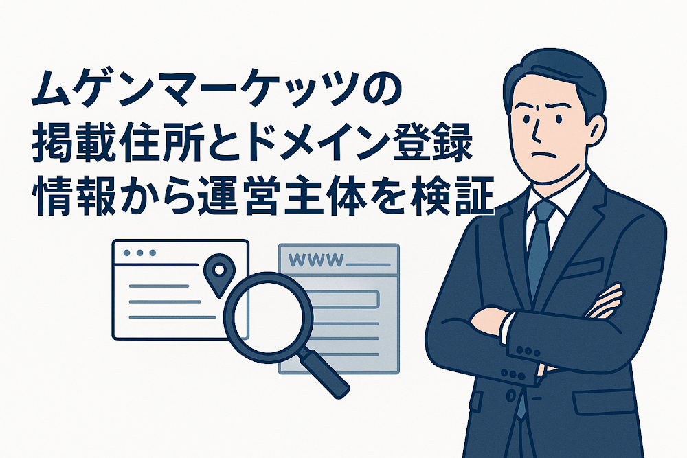 ムゲンマーケッツ（Mugen Markets）の掲載住所とドメイン登録情報から運営主体を検証