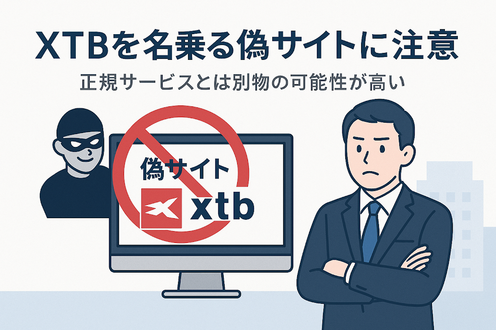 XTBを名乗る偽サイトに注意　正規サービスとは別物の可能性が高い