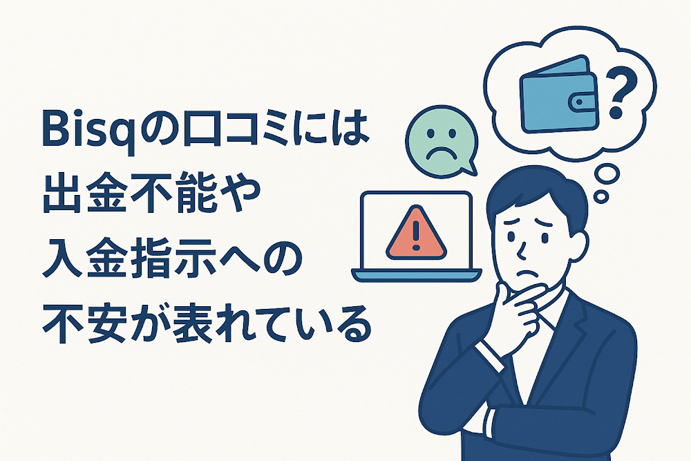 Bisq(bisqed.com)の口コミには出金不能や入金指示への不安が表れている
