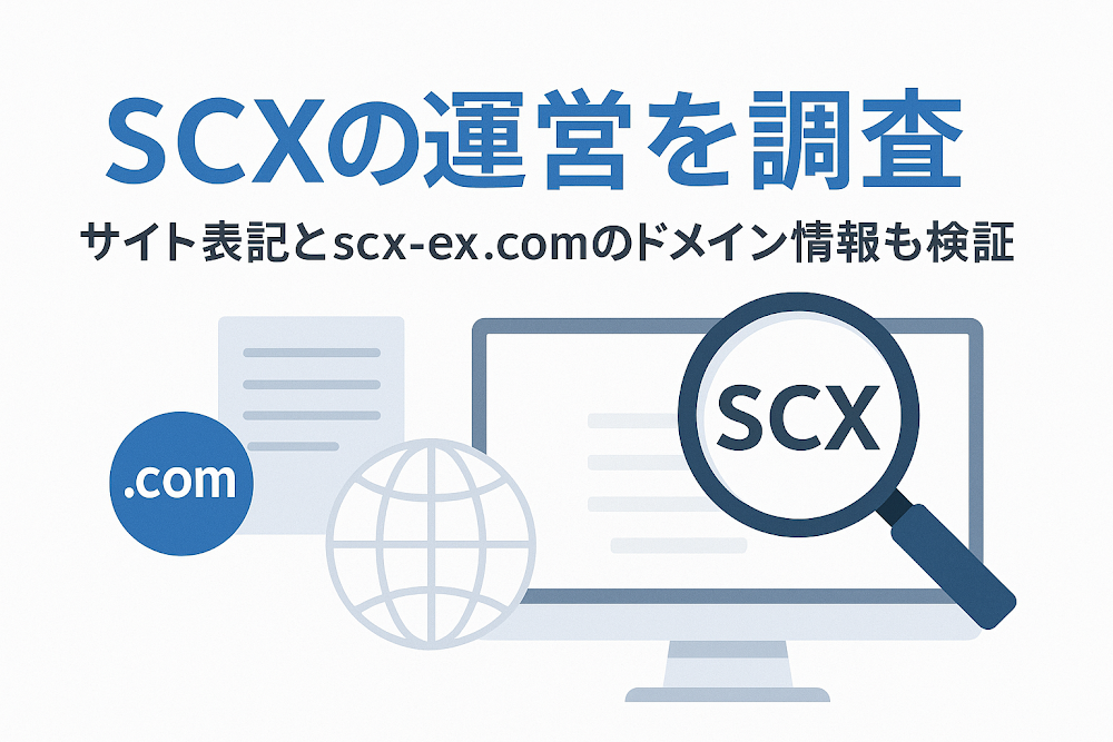 SCXの運営を調査　サイト表記とscx-ex.comのドメイン情報も検証