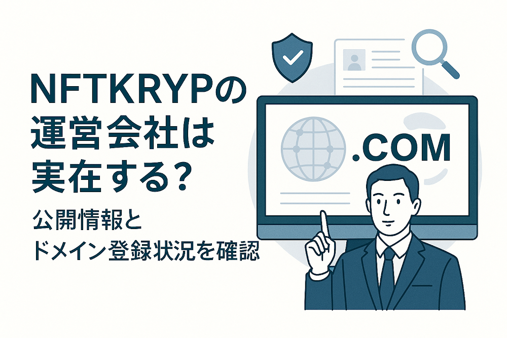 NFTKRYPの運営会社は実在する?公開情報とドメイン登録状況を確認