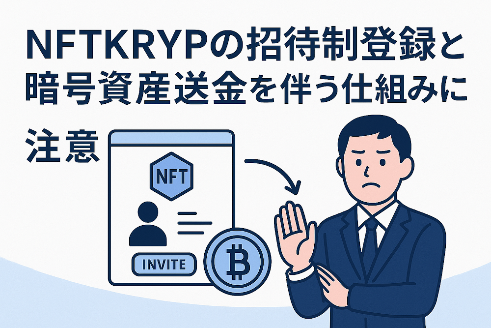 NFTKRYPの招待制登録と暗号資産送金を伴う仕組みに注意