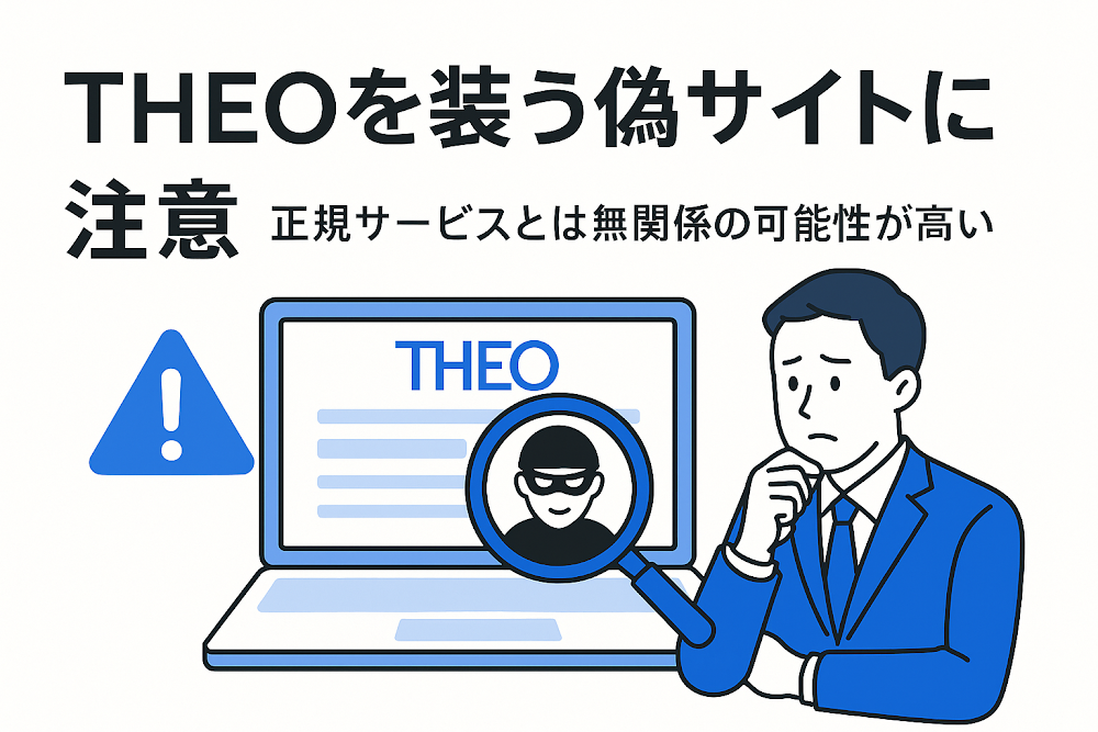 THEO(テオ)を装う偽サイトに注意 正規サービスとは無関係の可能性が高い