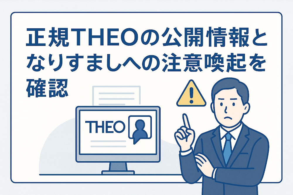 正規THEO(テオ)の公開情報となりすましへの注意喚起を確認