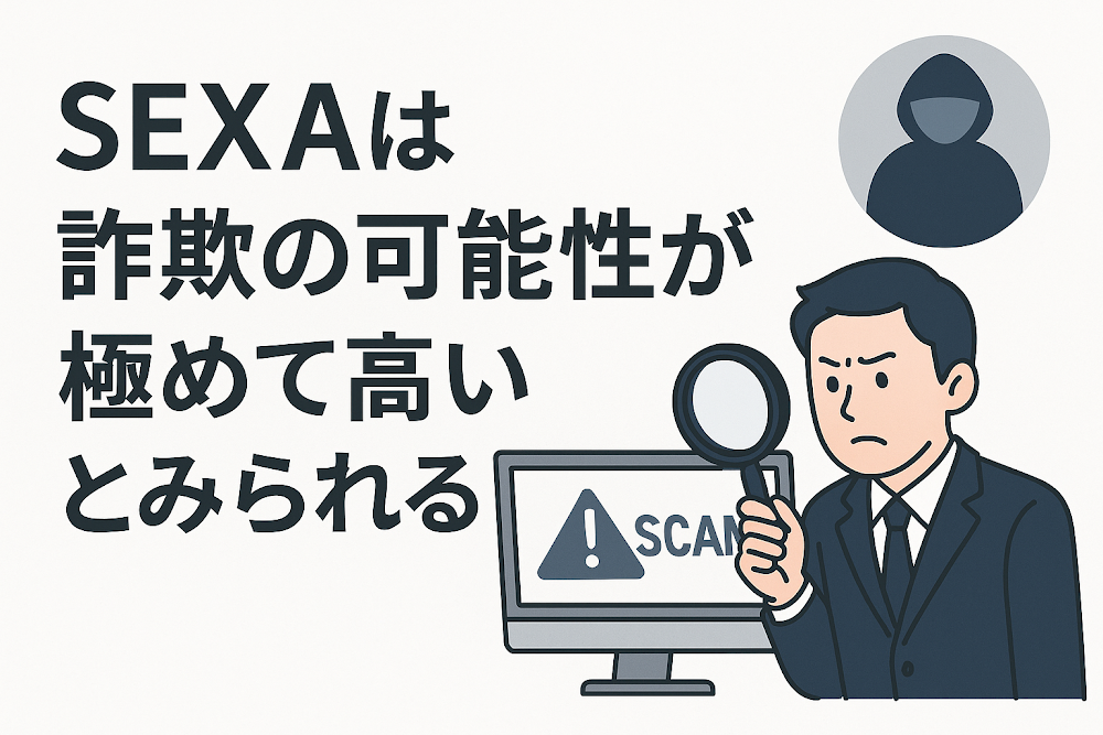 SEXA（velorantisha.com）は詐欺の可能性が極めて高いとみられる