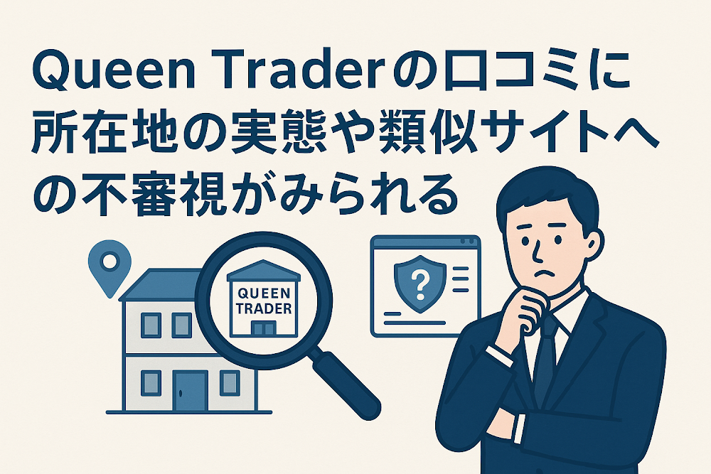 Queen Trader(クイーントレーダー)の口コミに所在地の実態や類似サイトへの不審視がみられる