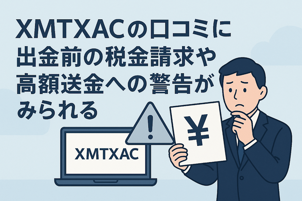 XMTXAC(xmtxac.org)の口コミに出金前の税金請求や高額送金への警告がみられる