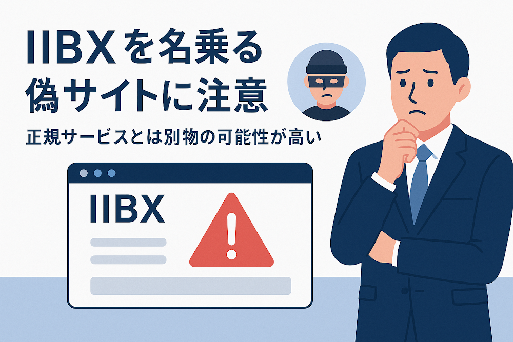 IIBXを名乗る偽サイトに注意 正規サービスとは別物の可能性が高い