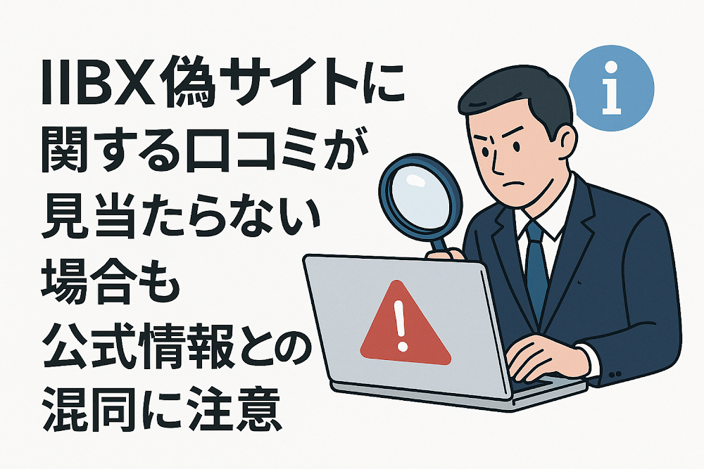 IIBX偽サイトに関する口コミが見当たらない場合も公式情報との混同に注意