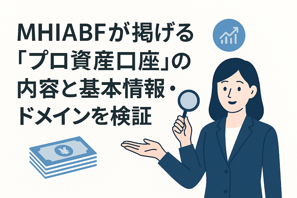 MHIABF(mhiabf333.com)が掲げる「プロ資産口座」の内容と基本情報・ドメインを検証