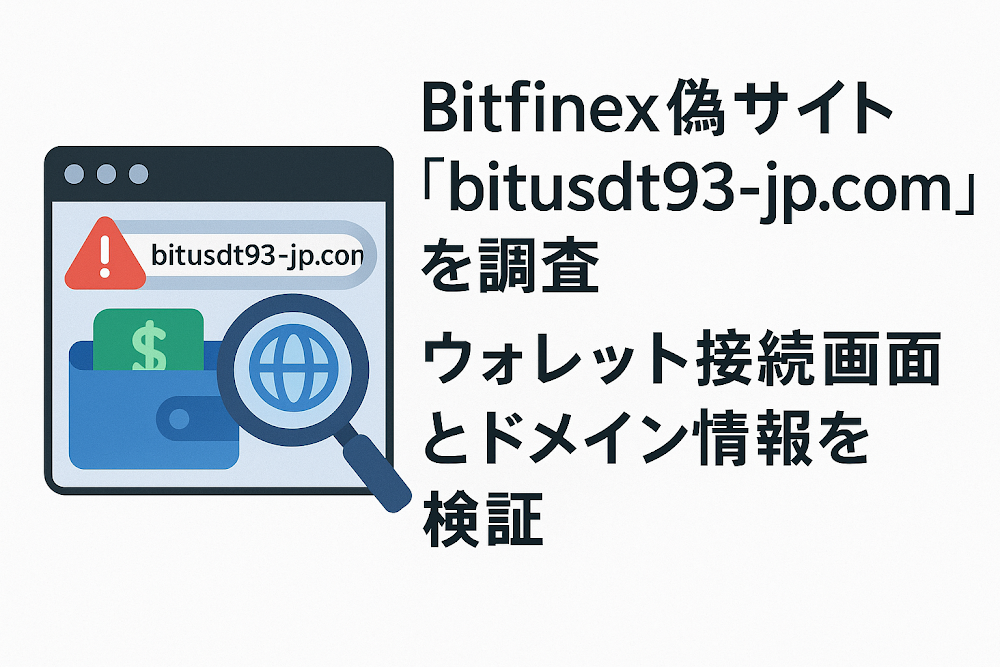 Bitfinex偽サイト「bitusdt93-jp.com」を調査　ウォレット接続画面とドメイン情報を検証