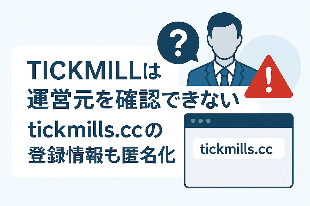 TICKMILL（app.tickmills.cc）は運営元を確認できない　tickmills.ccの登録情報も匿名化