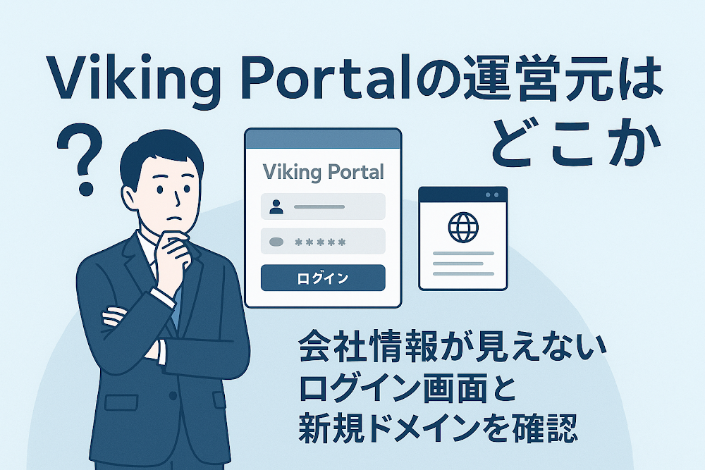 Viking Portal（web-viking-jp.cc）の運営元はどこか　会社情報が見えないログイン画面と新規ドメインを確認