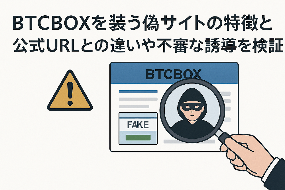 BTCBOXを装う偽サイトの特徴とは　公式URLとの違いや不審な誘導を検証