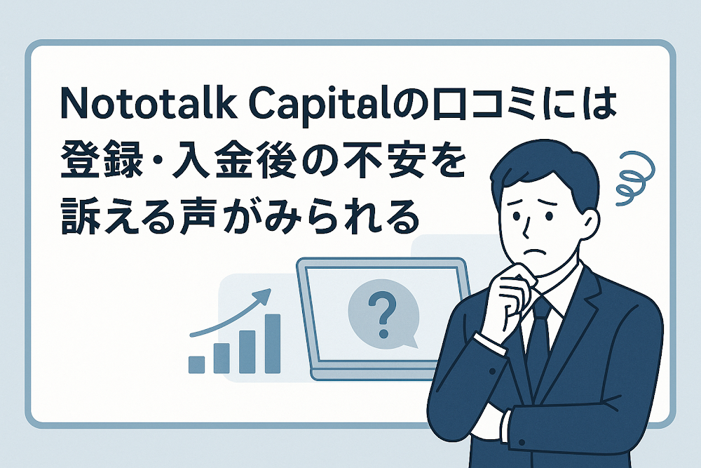 Nototalk Capitalの口コミには登録・入金後の不安を訴える声がみられる