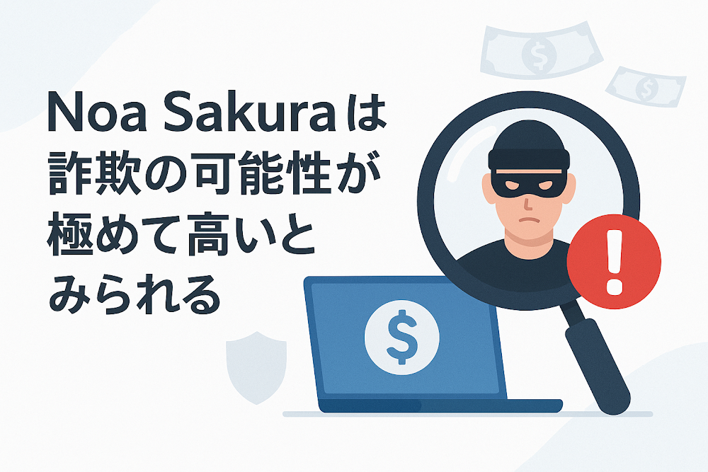 Noa Sakuraは詐欺の可能性が極めて高いとみられる