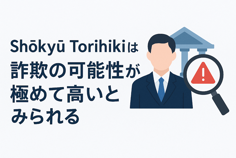 Shōkyū Torihikiは詐欺の可能性が極めて高いとみられる