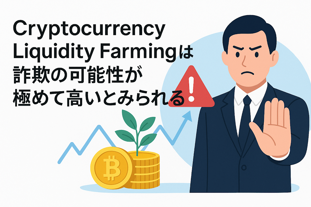 Cryptocurrency Liquidity Farming（juseaf.com）は詐欺の可能性が極めて高いとみられる