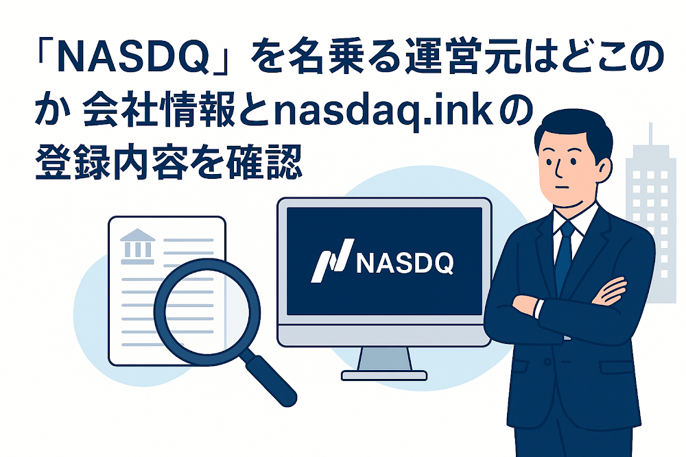 「NASDQ」を名乗る運営元はどこなのか　会社情報とnasdaq.inkの登録内容を確認
