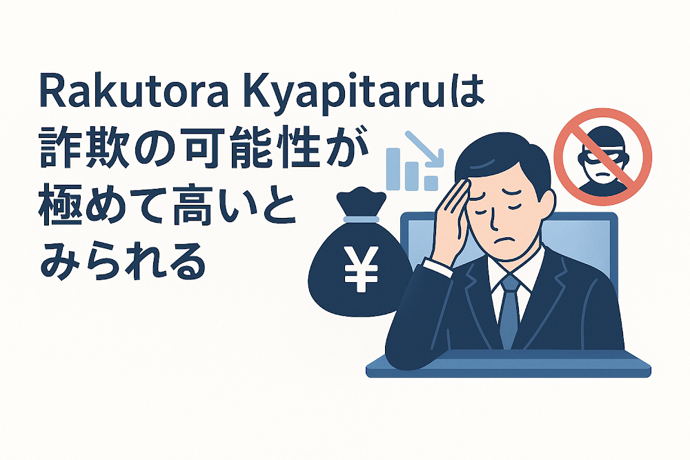 Rakutora Kyapitaruは詐欺の可能性が極めて高いとみられる