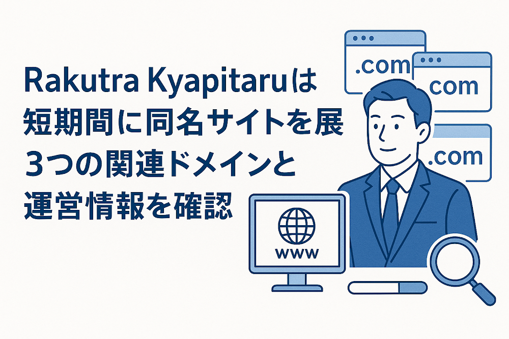 Rakutora Kyapitaruは短期間に同名サイトを展開　3つの関連ドメインと運営情報を確認