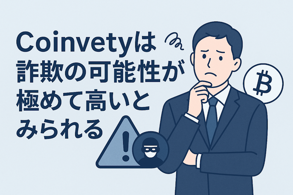 Coinvetyは詐欺の可能性が極めて高いとみられる