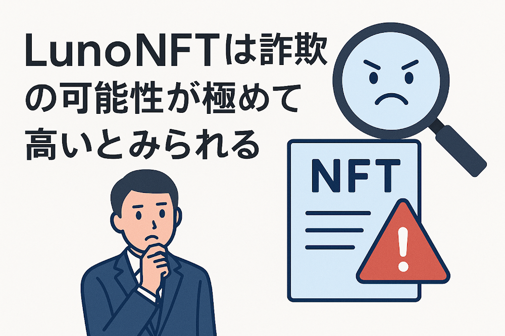LunoNFTは詐欺の可能性が極めて高いとみられる