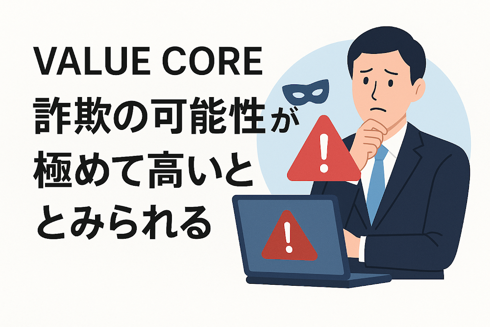 VALUE COREは詐欺の可能性が極めて高いとみられる