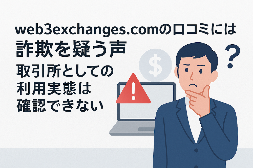 web3exchages.comの口コミには詐欺を疑う声　取引所としての利用実態は確認できない