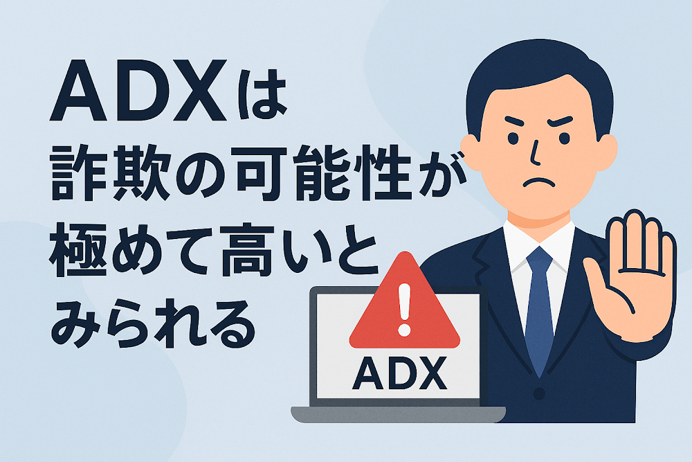 ADXは詐欺の可能性が極めて高いとみられる