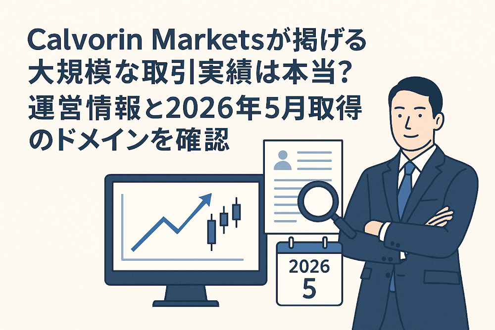 Calvorin Marketsが掲げる大規模な取引実績は本当?運営情報と2026年5月取得のドメインを確認