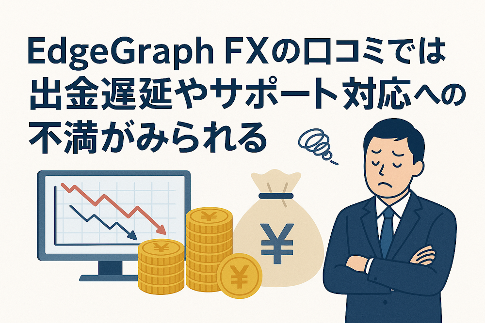 EdgeGraph FXの口コミでは出金遅延やサポート対応への不満がみられる