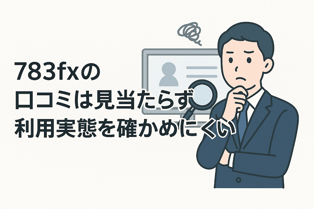783fxの口コミは見当たらず利用実態を確かめにくい