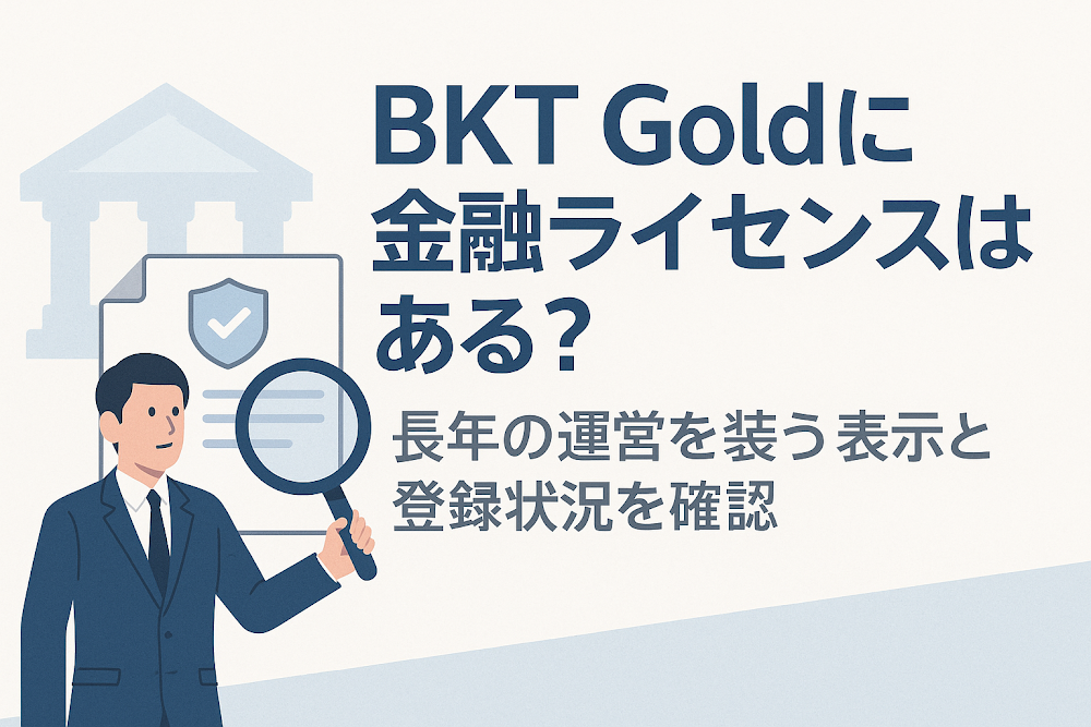 BKT Goldに金融ライセンスはある？長年の運営を装う表示と登録状況を確認