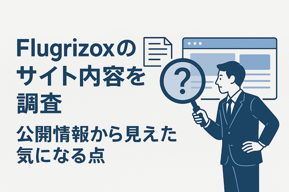 Flugrizoxのサイト内容を調査　公開情報から見えた気になる点