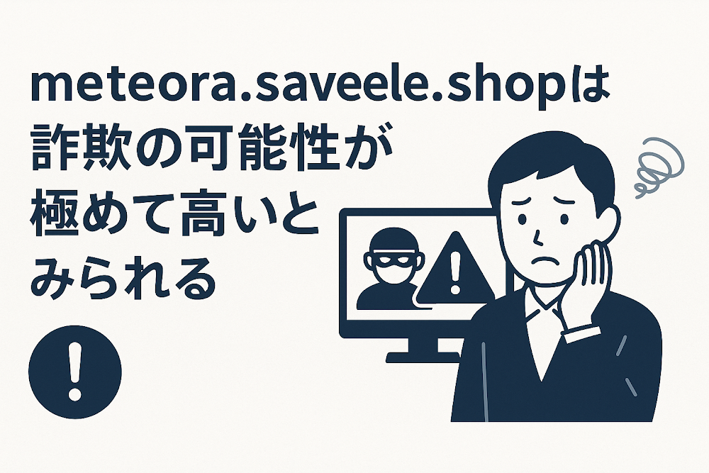 meteora.saveele.shopは詐欺の可能性が極めて高いとみられる